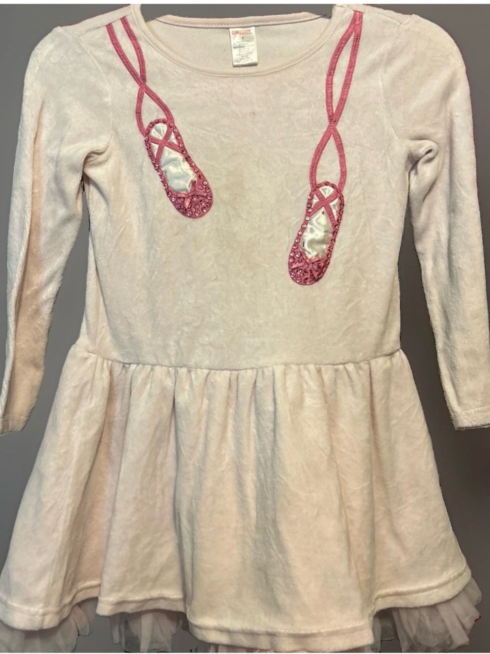 Gymboree Light Pink Velour Ballet-Shoe Dress